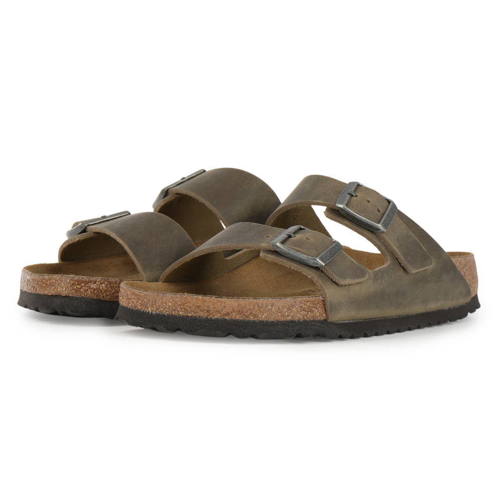 Birkenstock - Birkenstock S25 Leather Arizona Leoi Faded Khaki 1027039003550 - BRK.FADED KHAKI BRK.FADED KHAKI Birkenstock