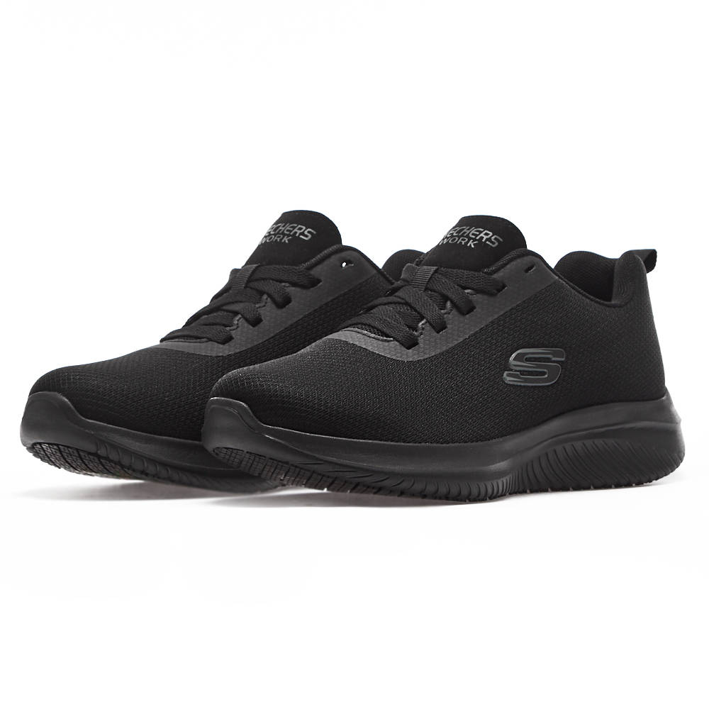 Skechers - Skechers Lace Up Mesh Athletic W/ Slip Resistant Outsole 108176 - SK.BLK