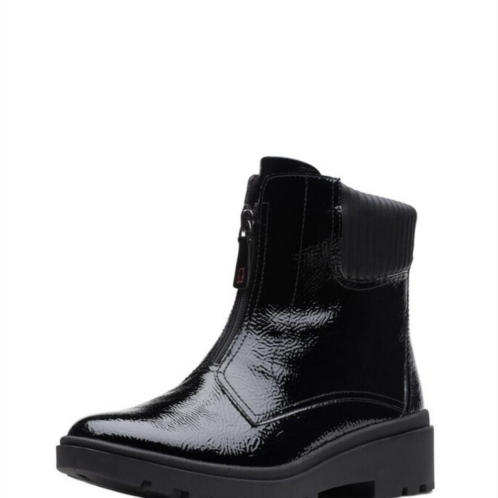 Clarks - Clarks Calla Zip 26167694 - CL.BLACK CRINKLEPAT CL.BLACK CRINKLEPAT Clarks