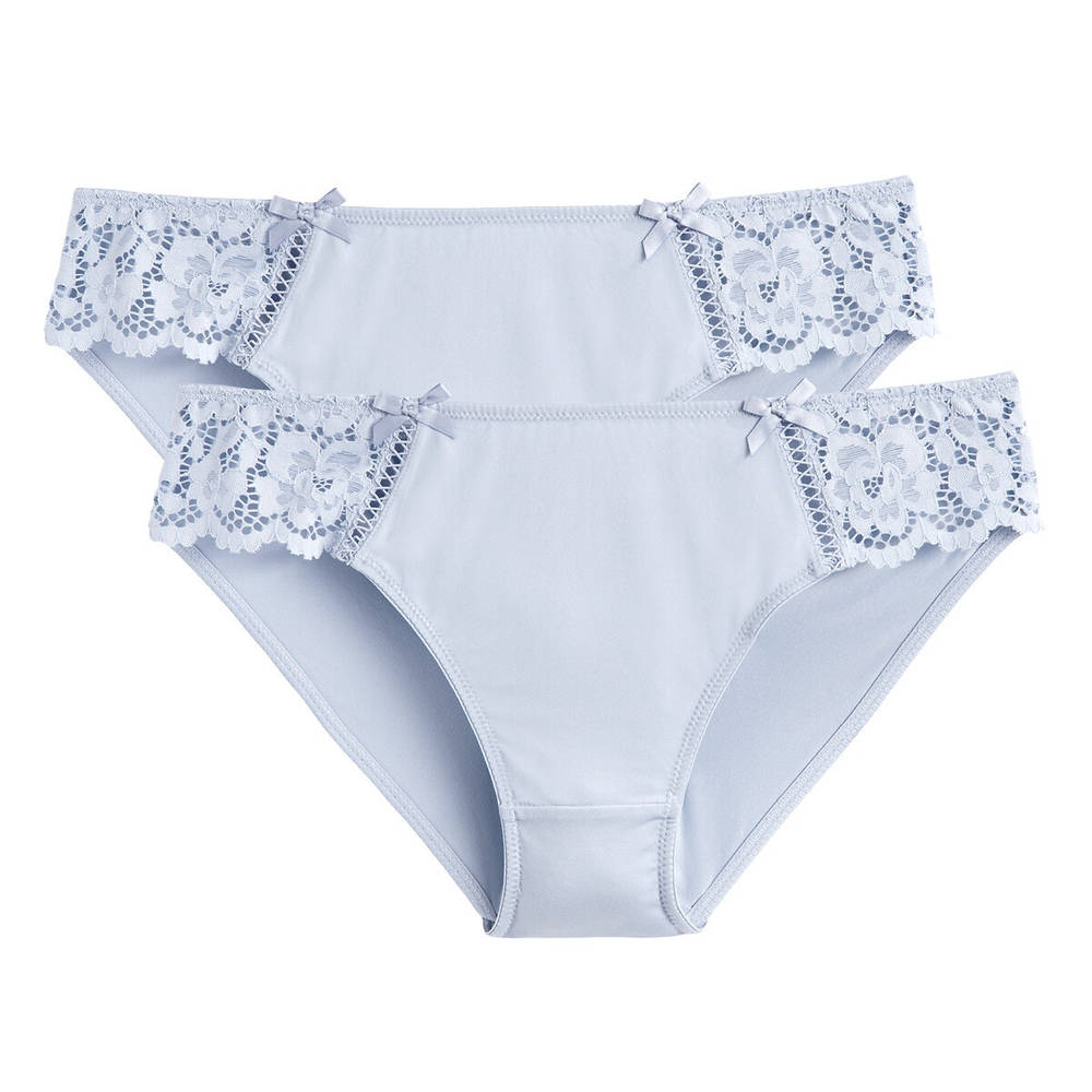 La Redoute Collections – Pack of 2 Pairs of Lace and Microfibre Knickers – 1571&0001