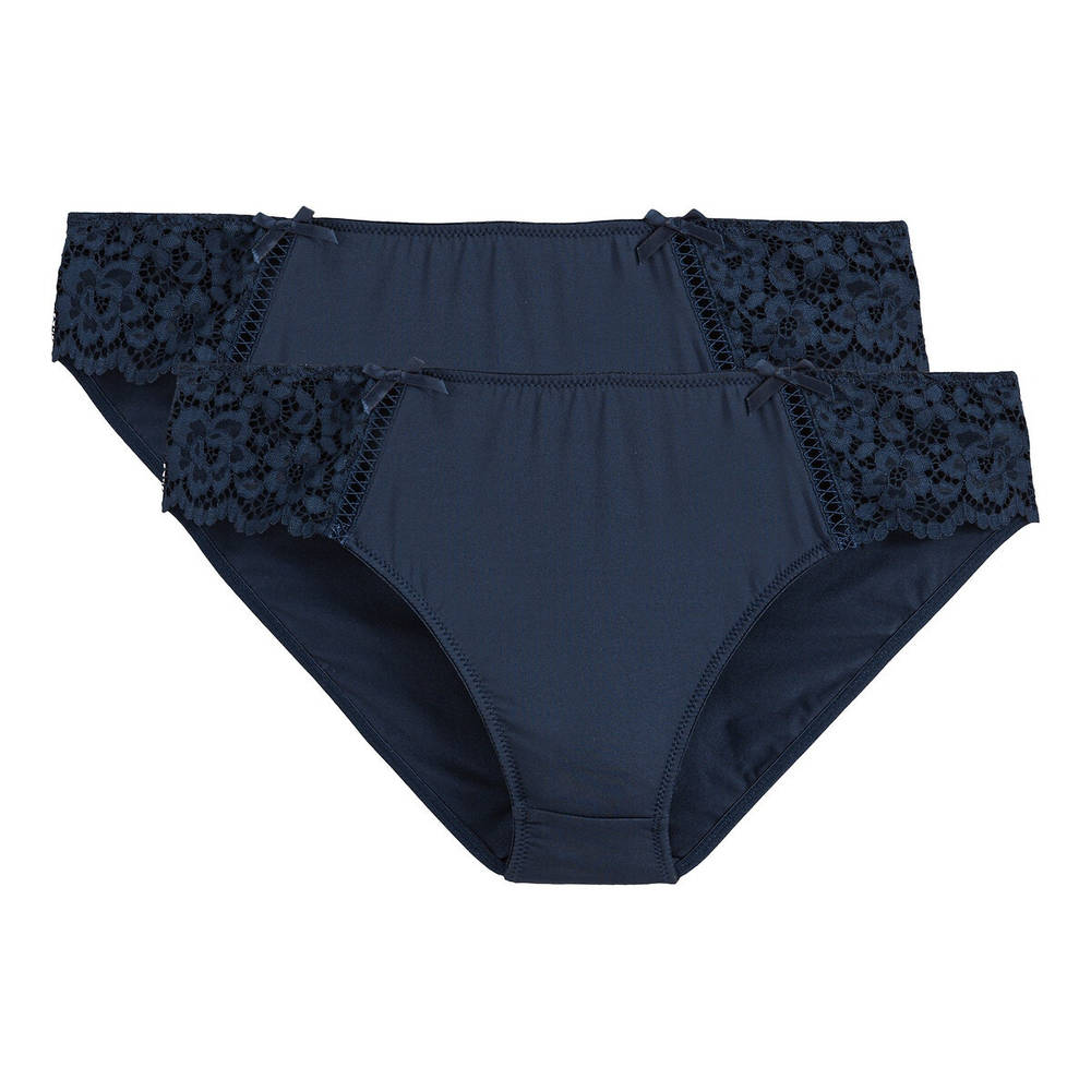 La Redoute Collections – Pack of 2 Pairs of Lace and Microfibre Knickers – 1629&0001