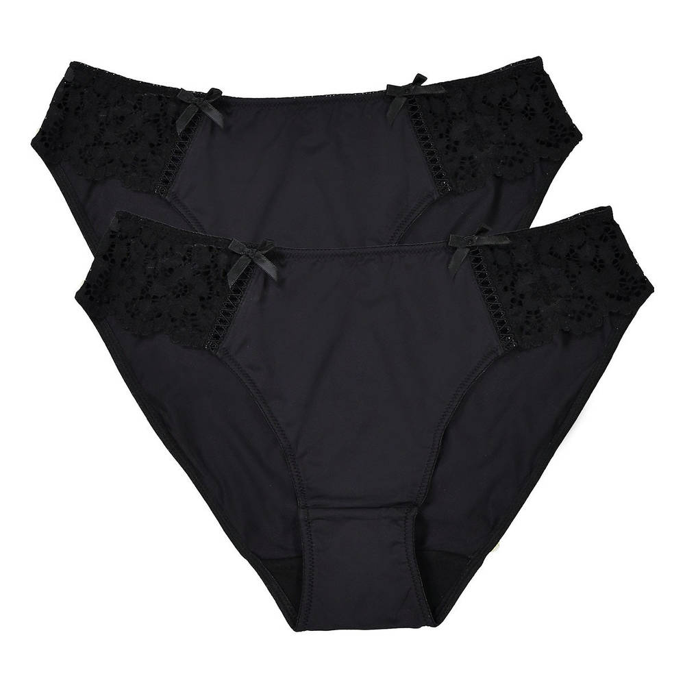 La Redoute Collections – Pack of 2 Pairs of Lace and Microfibre Knickers – 6527&0001
