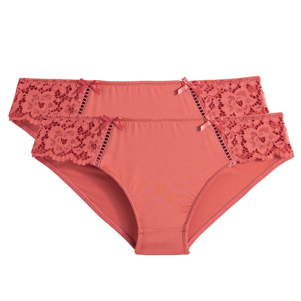 La Redoute Collections – Pack of 2 Pairs of Lace and Microfibre Knickers – 9637&0001
