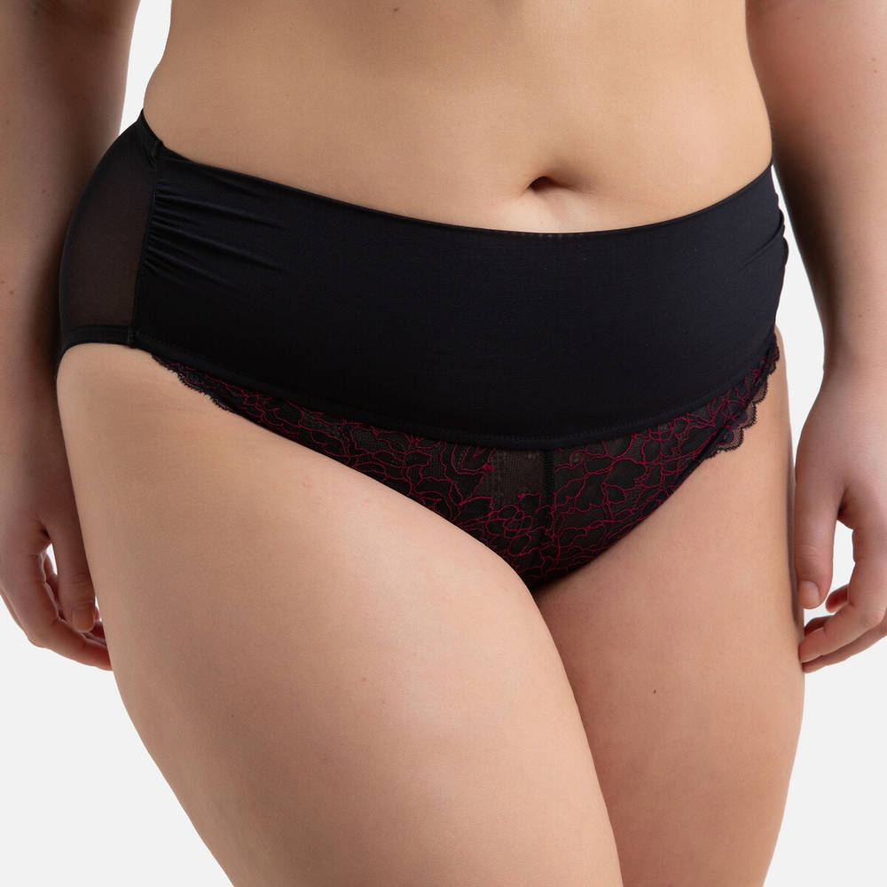 La Redoute Collections Plus – Σλιπ από μικροΐνες και δαντέλα 350185050 – 6527&0001
