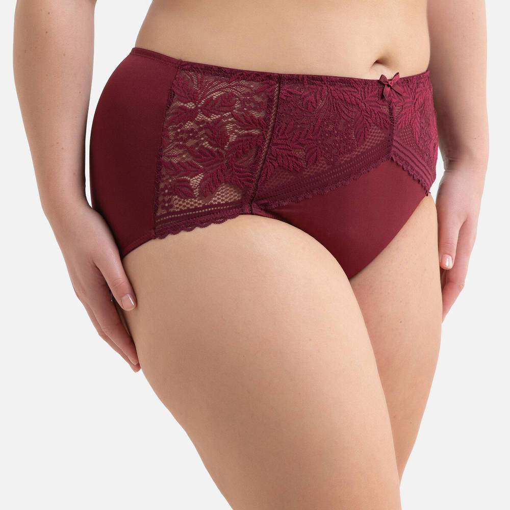 La Redoute Collections Plus – Μάξι σλιπ από μικροΐνες με δαντέλα μπροστά – 2254&0001