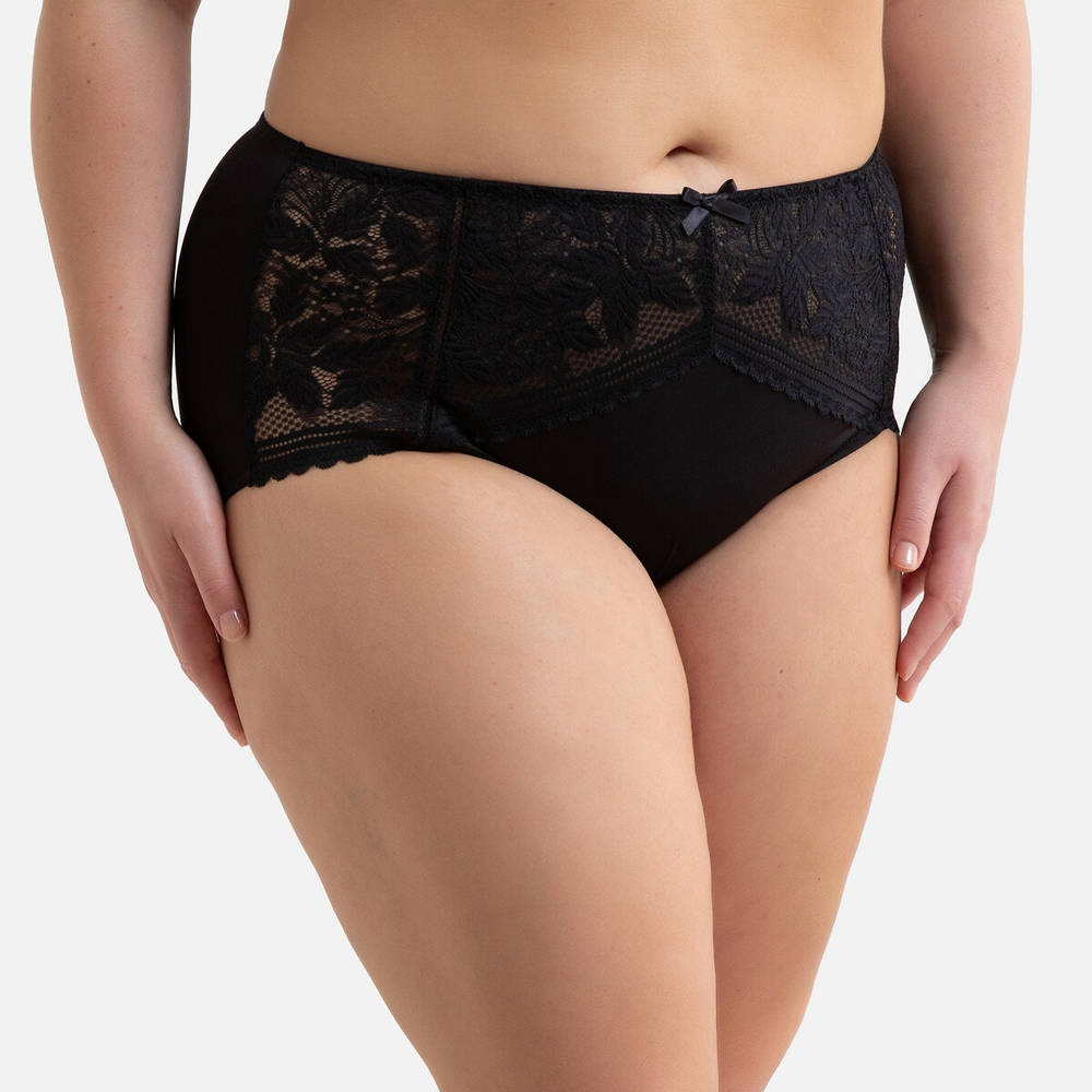 La Redoute Collections Plus – Μάξι σλιπ από μικροΐνες με δαντέλα μπροστά – 6527&0001