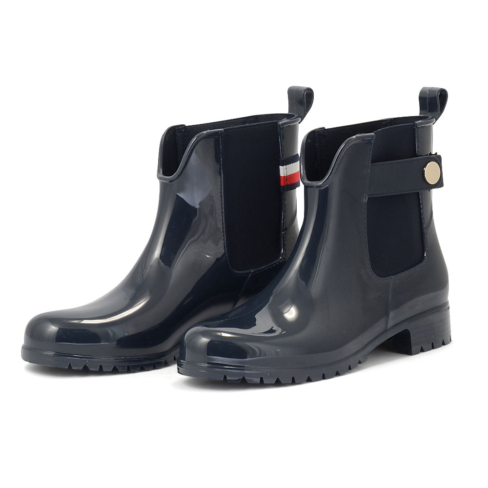 Tommy Hilfiger - Tommy Hilfiger Ankle Rainboot With Metal Detail FW0FW06777 - THDW5 THDW5 Tommy Hilfiger
