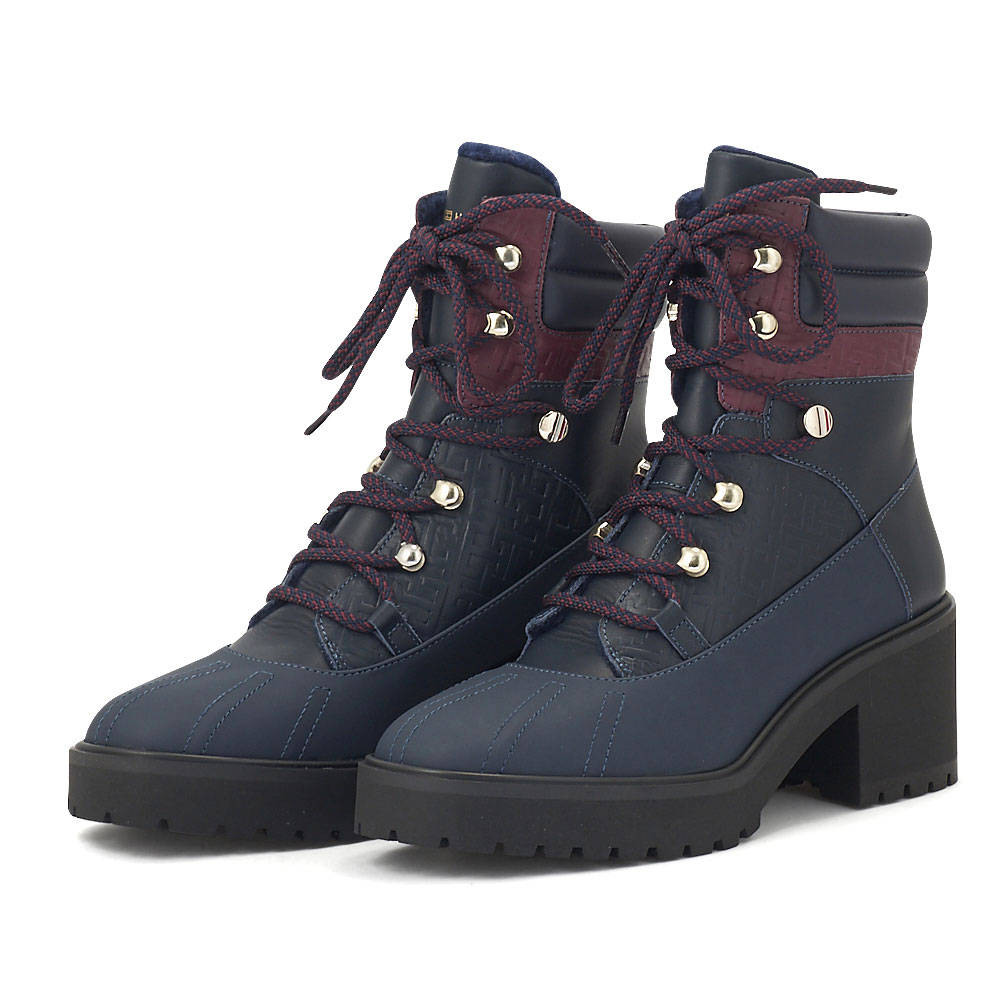 Image of 
            Tommy Hilfiger - Tommy Hilfiger Heel Laced Boot Monogram FW0FW06871 - TH0G0