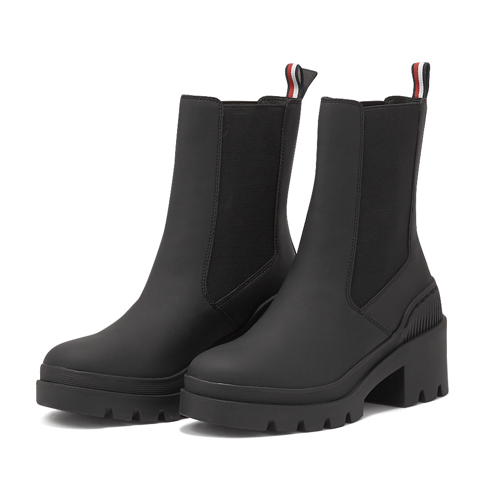 Image of 
            Tommy Hilfiger - Tommy Hilfiger Rubberized Mid Heel Boot FW0FW07520 - THBDS