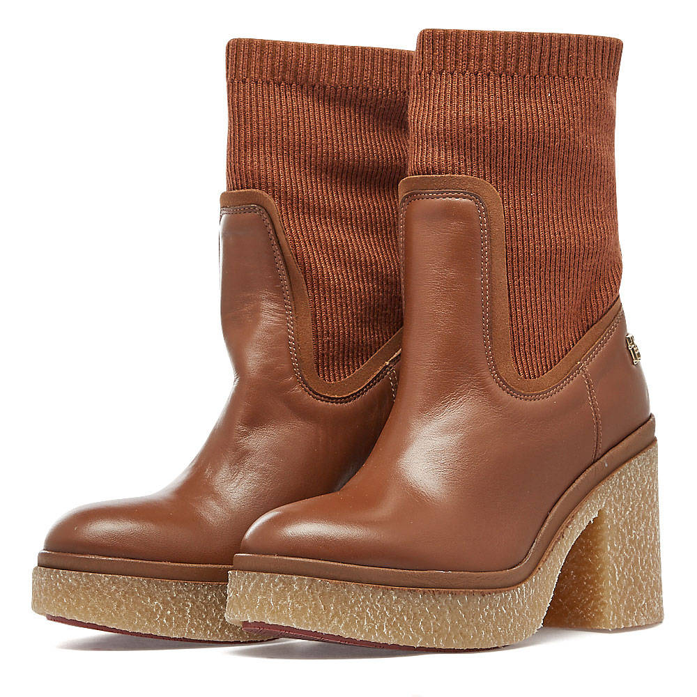 Tommy Hilfiger - Tommy Hilfiger Plateau Crepe Look Sockboot FW0FW07534 - THGTU THGTU Tommy Hilfiger